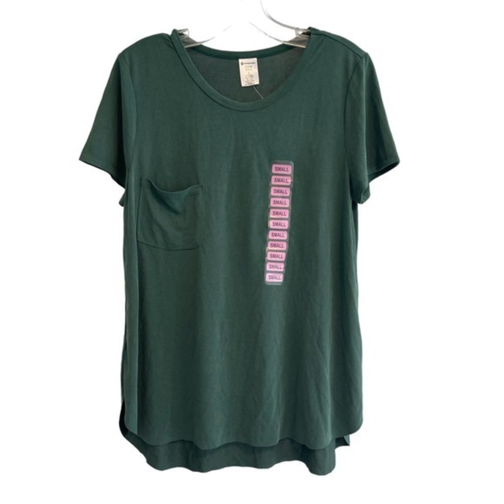 Member's Mark Women Teal Green Modal Blend Short Sleeve Pocket Tee SC1269‎ Small